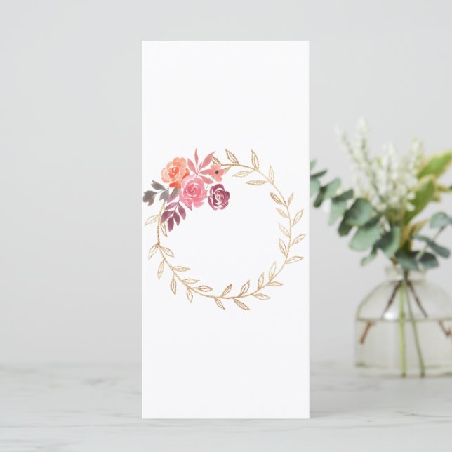 Carte Fleurs d'aquarelle Cadre Fleurs d'aquarelle (Debout devant)