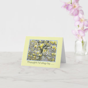 Carte Fleurs d'arbre Magnolia/Lune douce Jaune/ hi