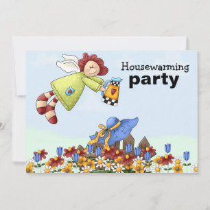 Carte Fleurs d'arrosage Angel de campagne mignonne