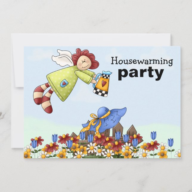 Carte Fleurs d'arrosage Angel de campagne mignonne (Devant)