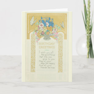 Carte Fleurs d'art déco d'anniversaire
