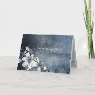Carte Fleurs de brin blanc d'élégance simple
