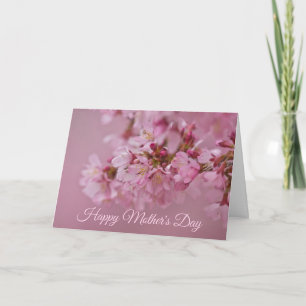 Carte Fleurs de cerisier Fête des mères Reflets rose pâl