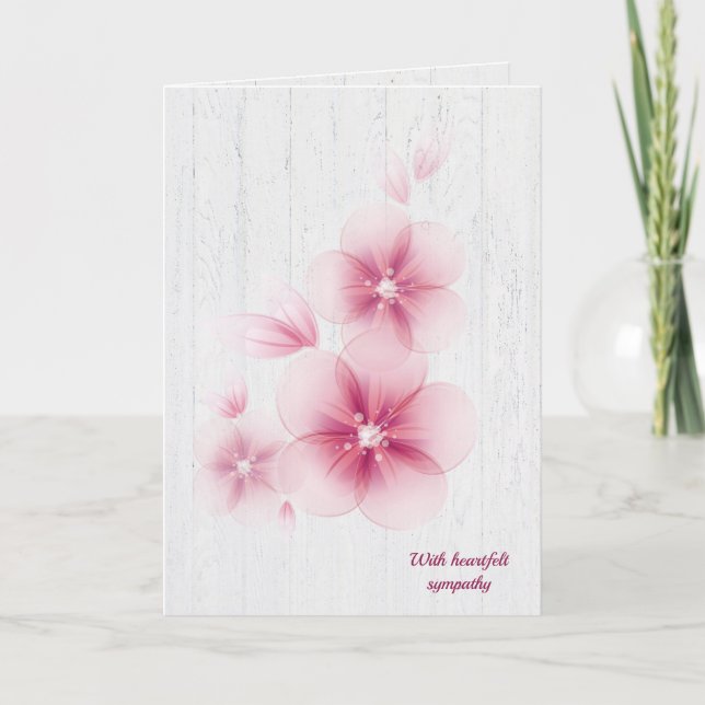 Carte fleurs de cerisiers roses sympathie (Devant)