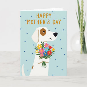 Carte Fleurs de Chien à Points Polka