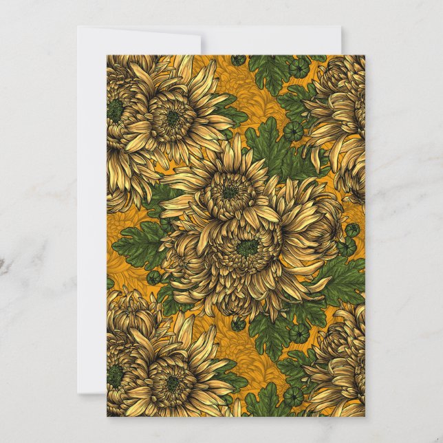 Carte Fleurs de chrysanthème jaune (Devant)