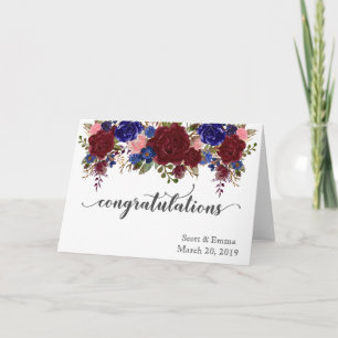 Carte Fleurs de félicitations de mariage personnalisées