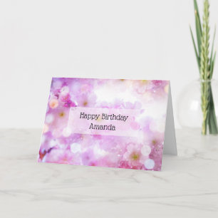 Carte Fleurs de fleurs de cerisier rose Photo Anniversai