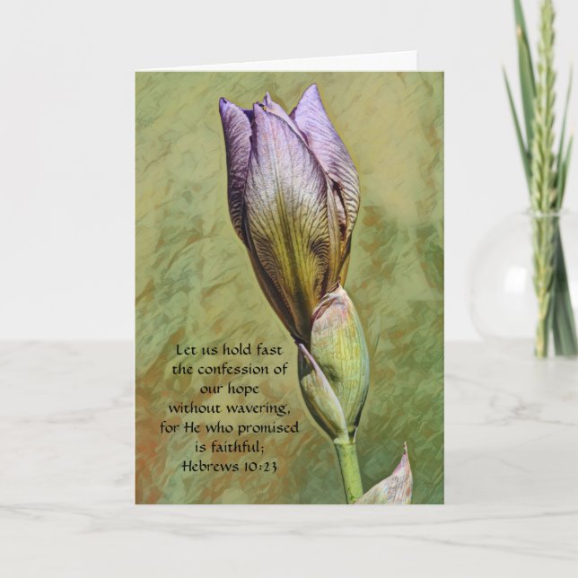 Carte Fleurs de foi Iris Bud Promise Card (Devant)