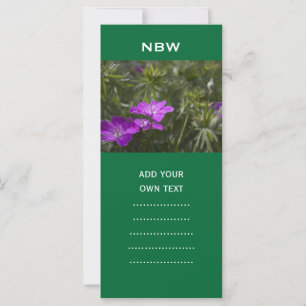 Carte fleurs de jardin pourpre d'été