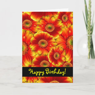 Carte Fleurs de joyeux anniversaire