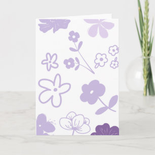 Carte Fleurs de lavande sur fond blanc