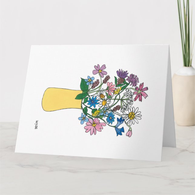 Carte Fleurs de ligne continue florissante dans le vase (Devant)