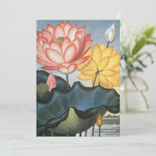 Carte Fleurs de Lotus Vintage, Le Haricot Égyptien Sacré