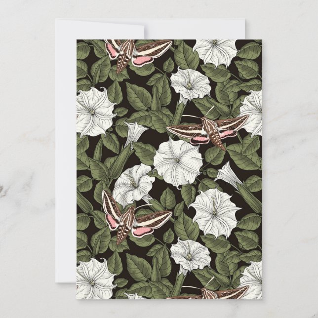 Carte Fleurs de lune et sphinx Mois (Devant)