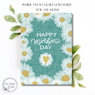 Carte Fleurs de marguerite Bonne fête des mères