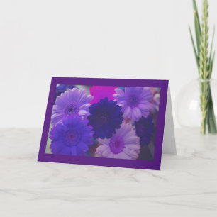 Carte Fleurs de marguerite violette - Voeux photo ou car