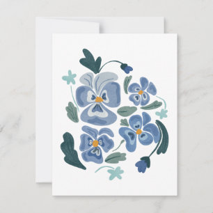 Carte Fleurs de Pansy Bleu Pansies esthétiques
