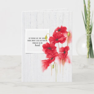 Carte fleurs de pavot rouge sympathie