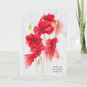 Carte fleurs de pavot rouge sympathique