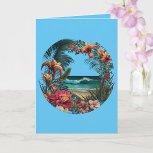 Carte Fleurs de plage tropicales Floral Island Paradise 