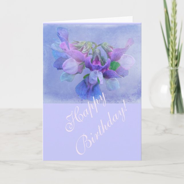 Carte Fleurs de pois de plage - Joyeux anniversaire (Devant)