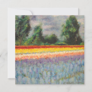 Carte Fleurs de printemps paysage Triptyque Peinture 1 d