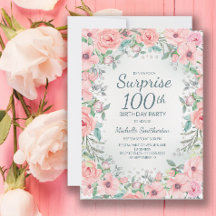 Fleurs de roses aquarelles roses perles 100e anniv