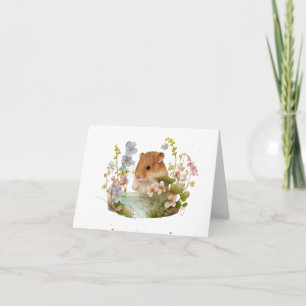 Carte Fleurs de salaison douce Souris BLANC