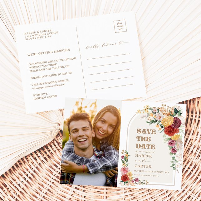 Carte Fleurs de sauce en laiton rustique Pampas Enregist (Créateur téléchargé)