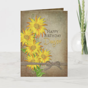 Carte Fleurs de soleil - Anniversaire - Fille