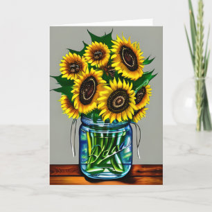 Carte Fleurs de soleil dans Vases Art Meilleur Ami Anniv
