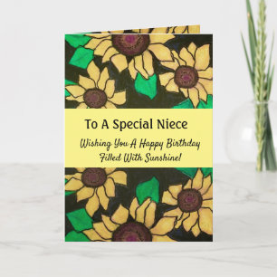 Carte Fleurs de soleil gaies pour l'anniversaire de la n