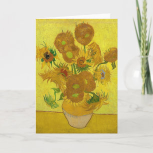 Carte Fleurs de soleil jaunes Vintage Van Gogh peinture 