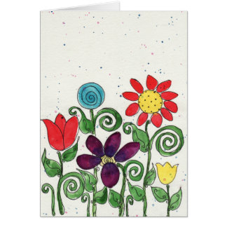Carte - fleurs de Stemed - aquarelle