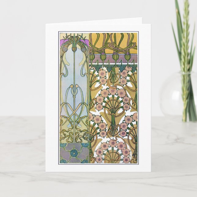 Carte Fleurs de style Art Nouveau, Mucha (Devant)