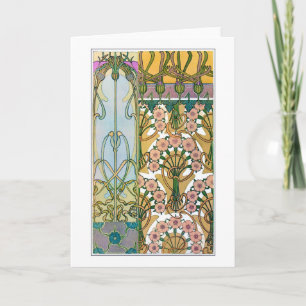 Carte Fleurs de style Art Nouveau, Mucha