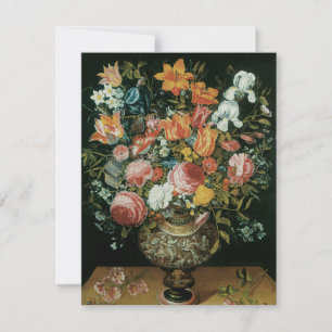Carte Fleurs de style baroque vintage dans un vase