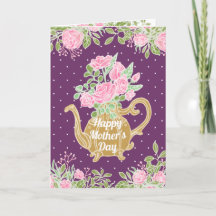 Fleurs de thé en or Joyeuse fête des mères