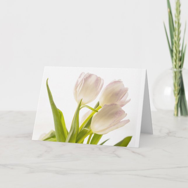 Carte Fleurs de Tulipes Blanches Toute Occasion (Devant)