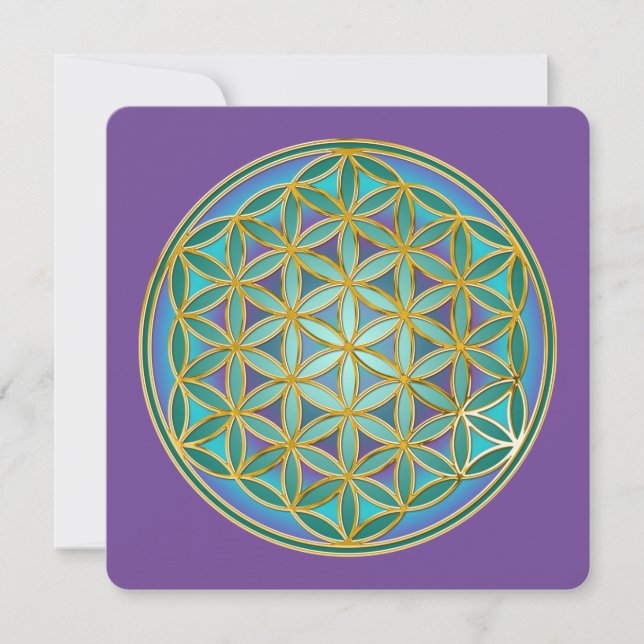 Carte FLEURS DE VIE - Géométrie Sacrée Design 1 (Devant)