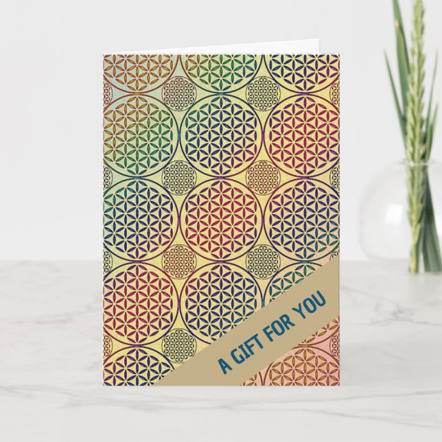 Carte FLEURS DE VIE - motif de grunge 1 (Devant)