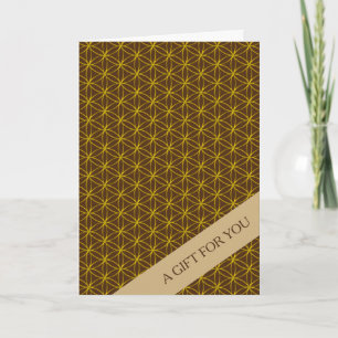 Carte FLEURS DE VIE - motif de style or