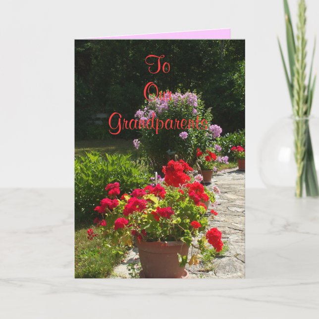 Carte Fleurs de voeux du jour des grands-parents (Devant)