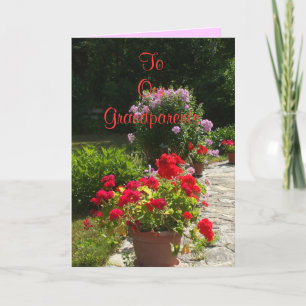Carte Fleurs de voeux du jour des grands-parents