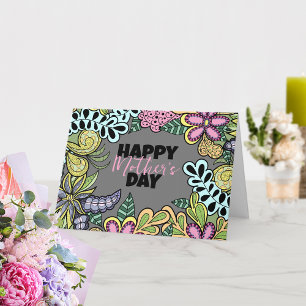 Carte Fleurs de Whimsical Feuille Fête des Mères Botaniq