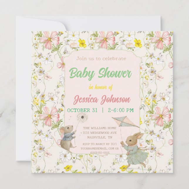 Carte fleurs délicates et feuille dans le style chinois  (Devant)