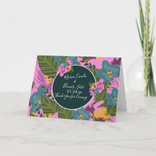 Carte Fleurs dessinées à la main Mariage vert luxuriant 
