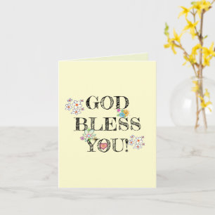 Carte Fleurs « Dieu vous bénisse »