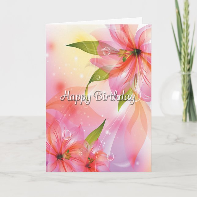 Carte Fleurs d'Imaginaire colorées et agitées Anniversai (Devant)